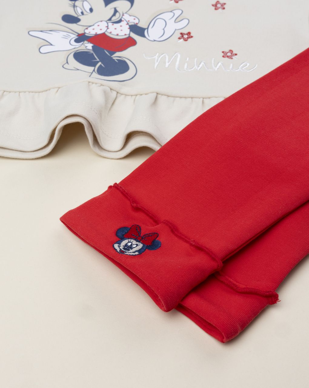 Completo bimba disney minnie beige/rosso