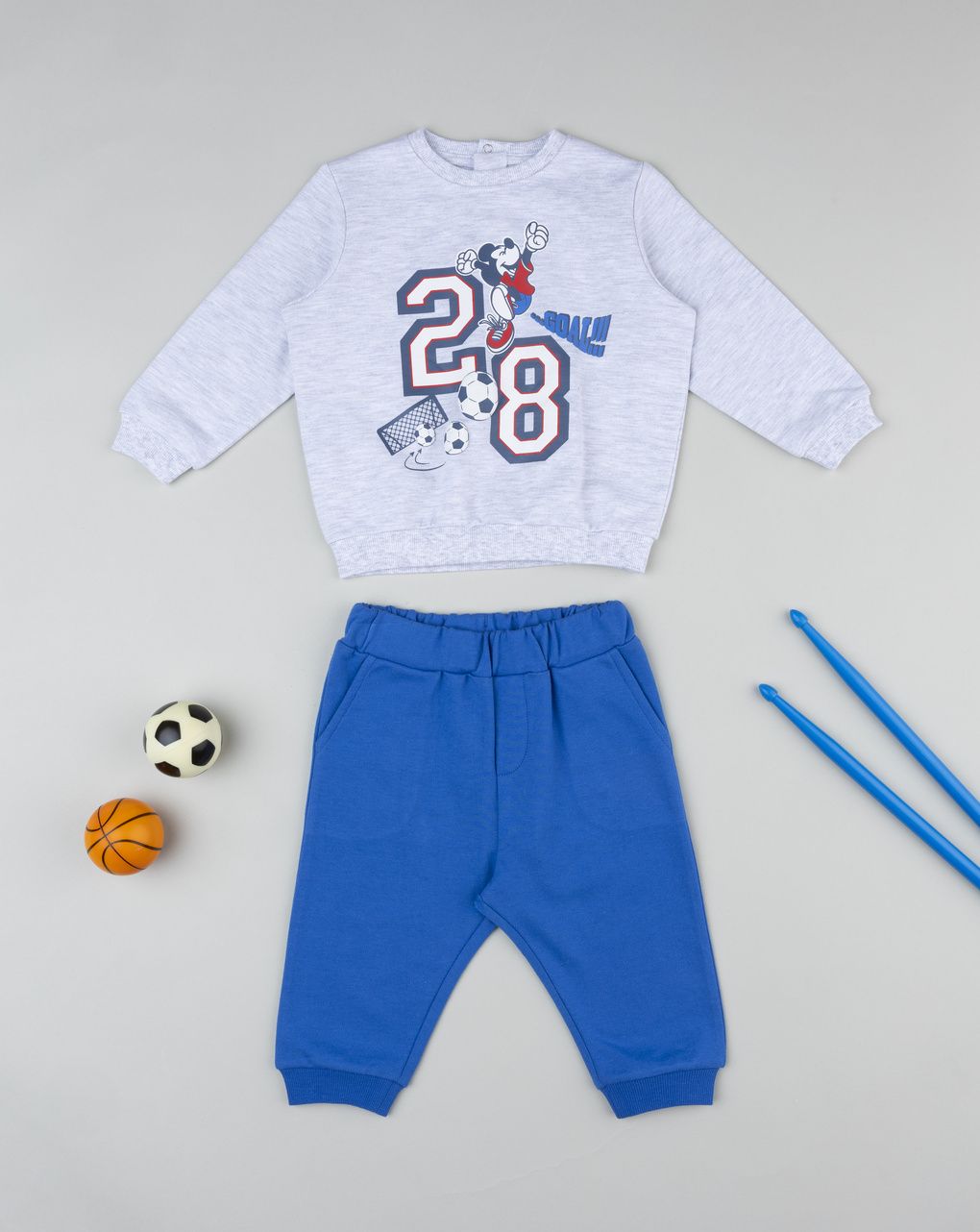 Completo jogging bimbo blu/grigio