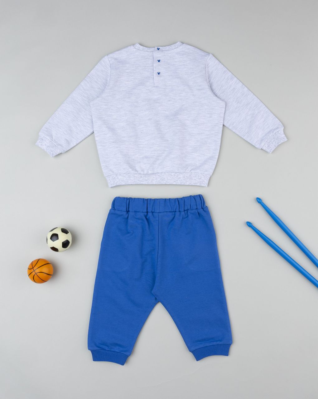 Completo jogging bimbo blu/grigio