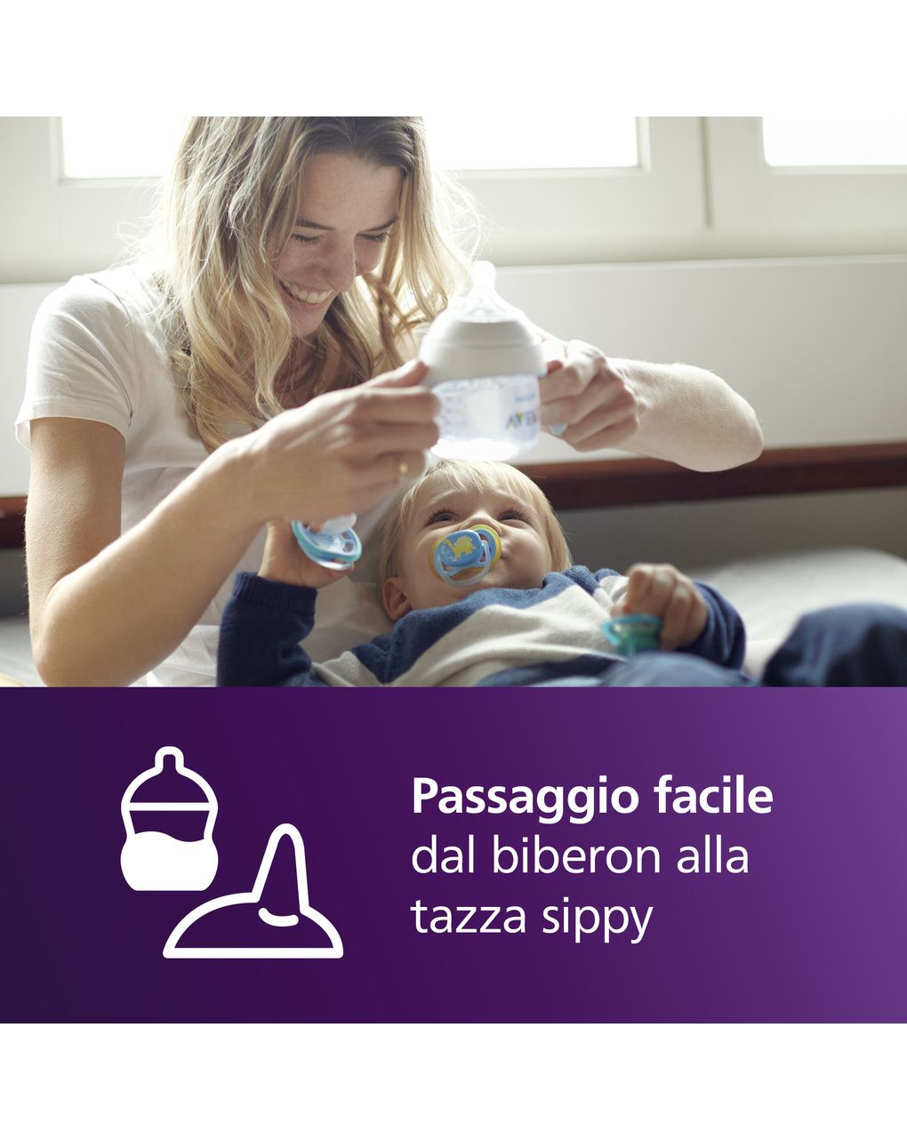 Bicchiere evolutivo natural response 125 ml, con tettarella flusso 5 (extra-veloce). età consigliata: 6m+. tazza biberon 1 pz - philips avent