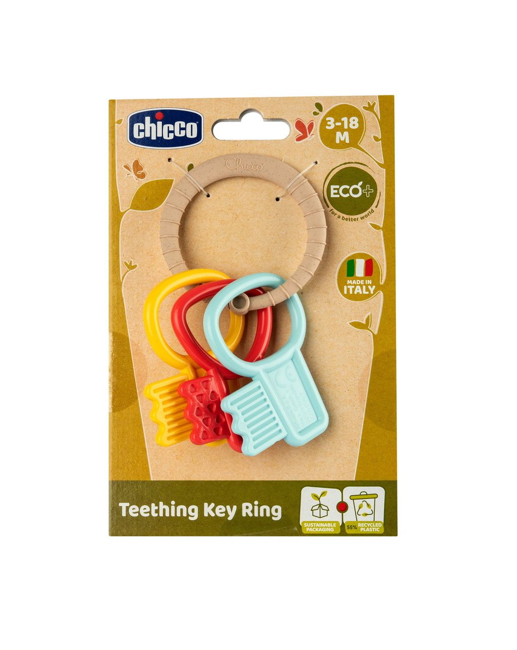 Chiavi massaggiagengive eco+ 3-18 mesi - chicco