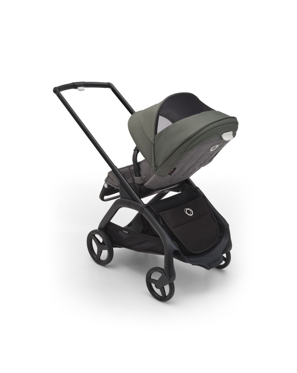 Passeggino dragonfly telaio black con seduta e cappottina forest green - bugaboo