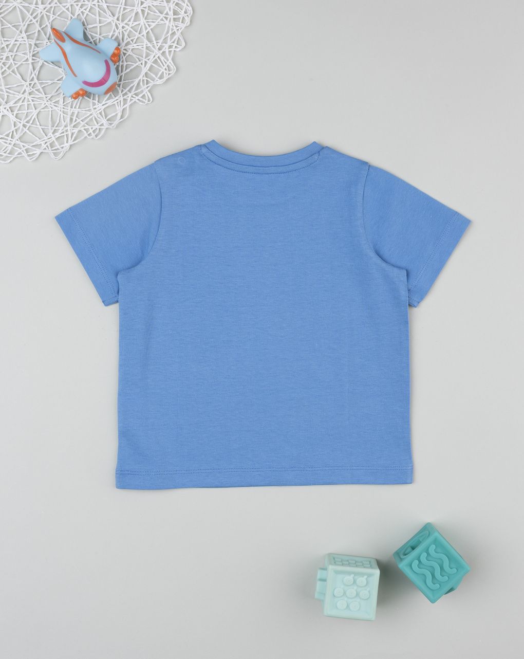 T-shirt bimbo azzurra camaleonte