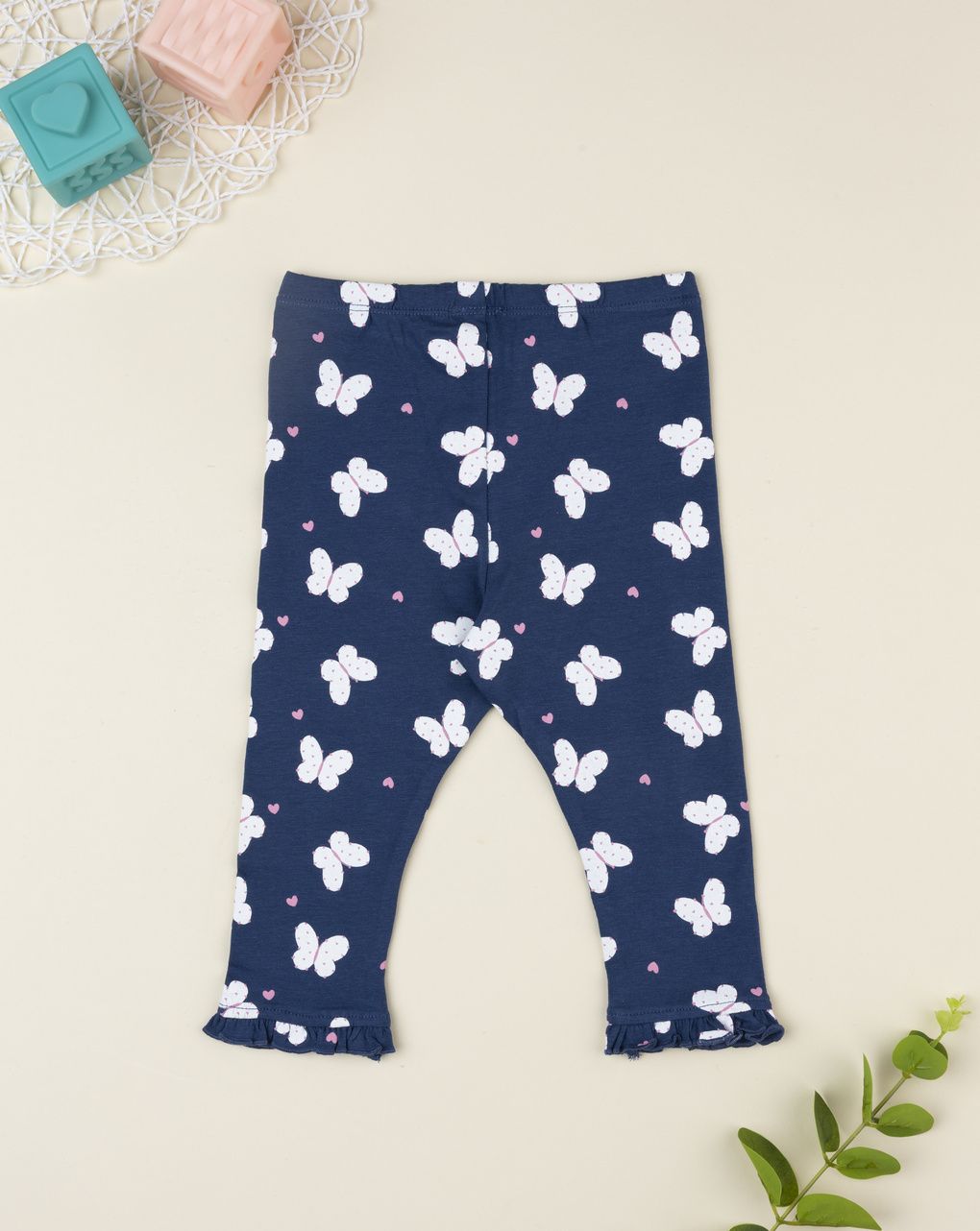 Legging bimba blu farfalle