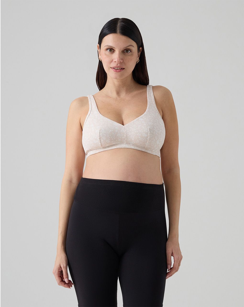 Reggiseno gravidanza beige con fantasia allover bianca