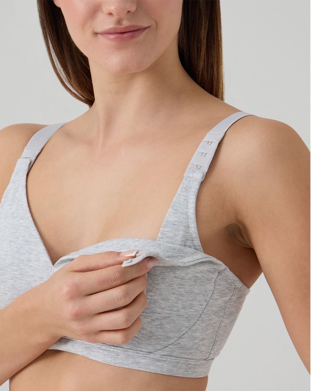 Reggiseno allattamento grigio chiaro melange