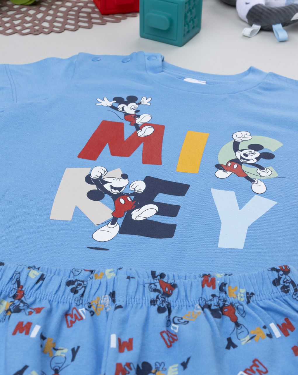 Pigiama corto azzurro bimbo mickey mouse