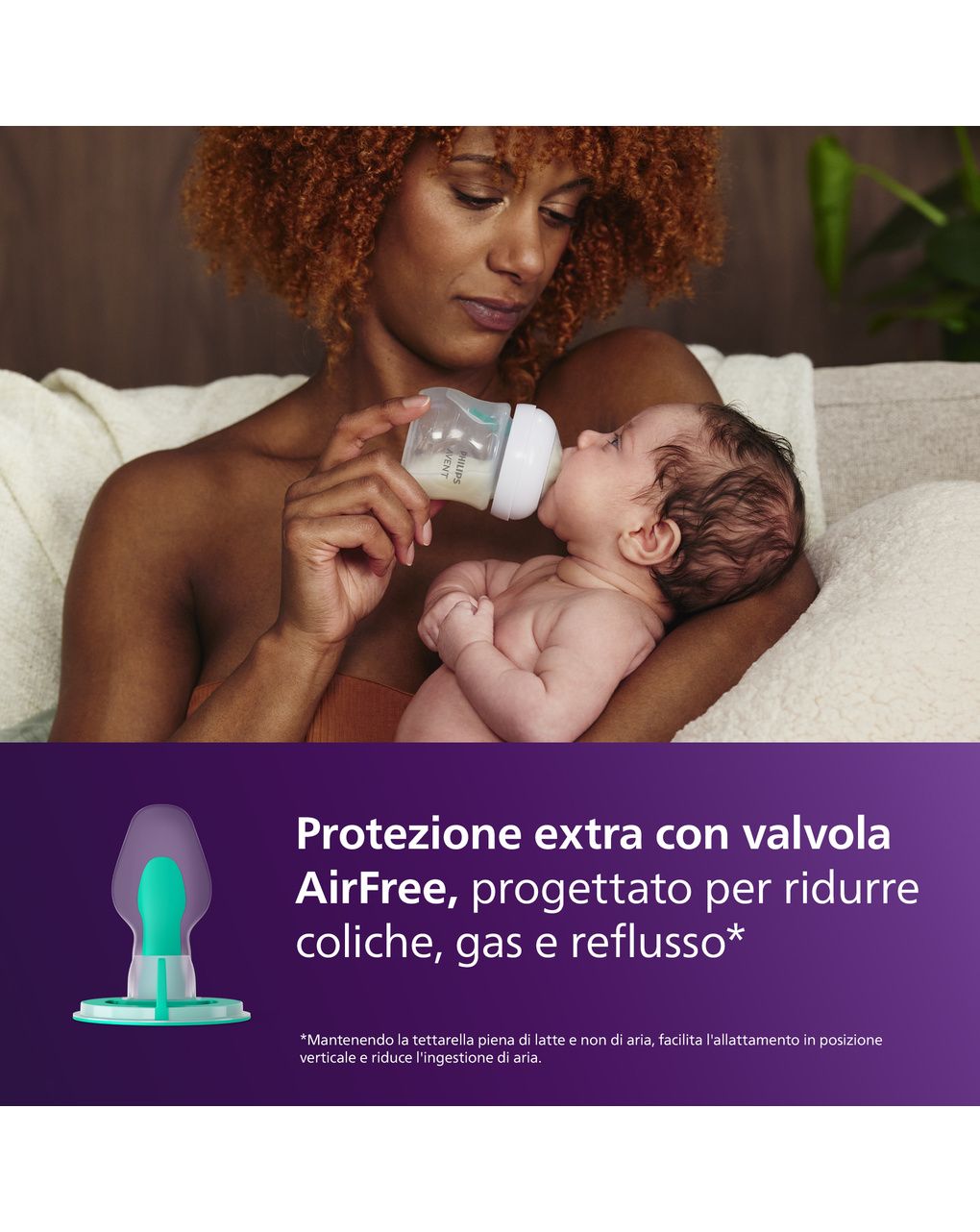 Biberon natural con tettarella a risposta naturale e valvola airfree decorazione elefanti da 260 ml 1m+ | senza bpa - philips avent