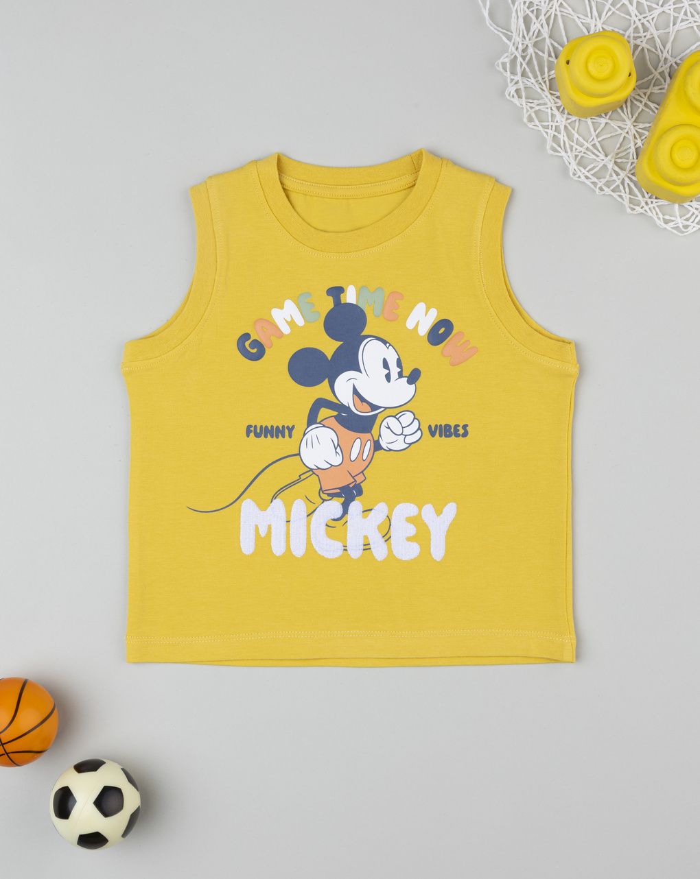 Canotta bimbo mickey mouse gialla