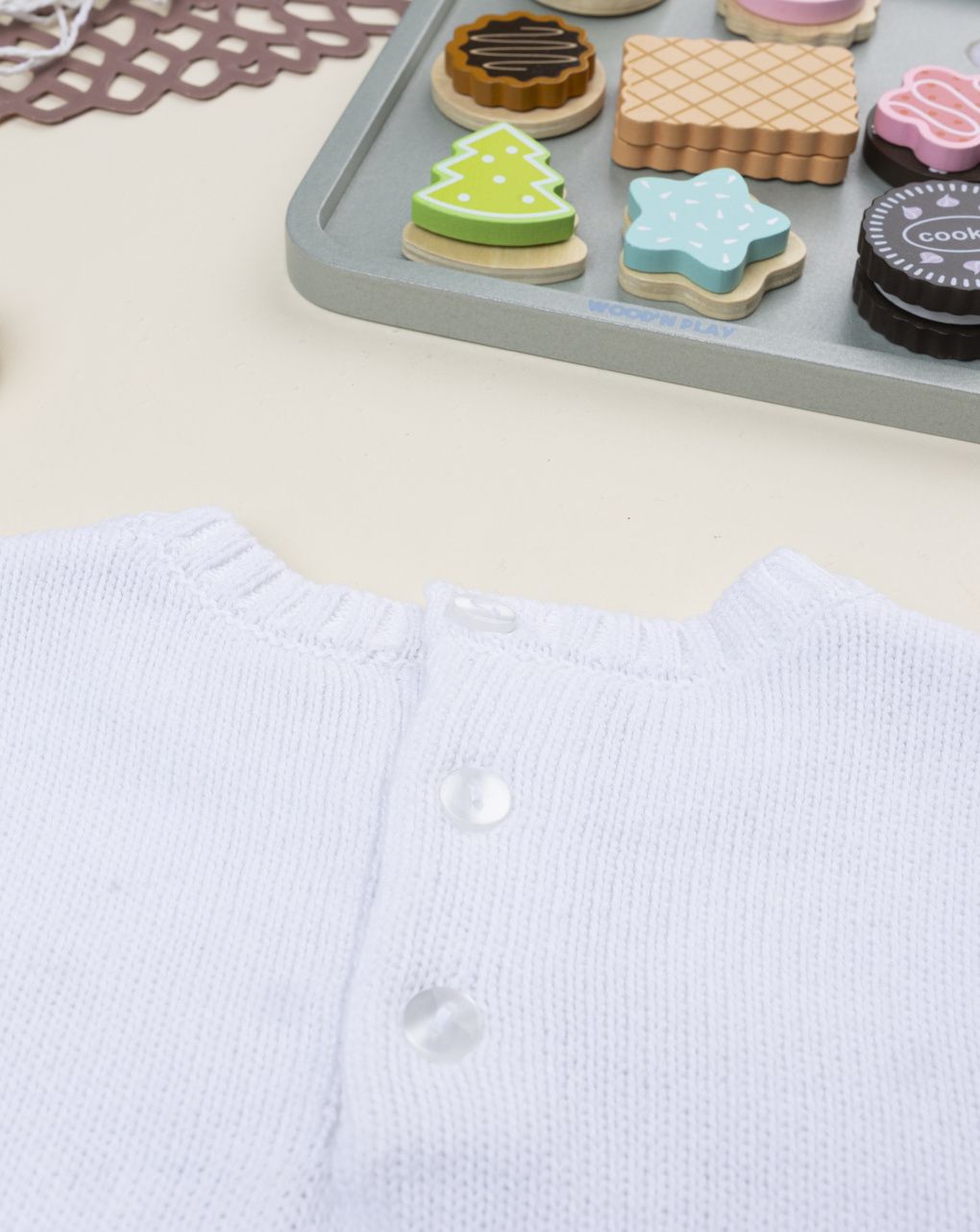 Maglione bimba bianco orso