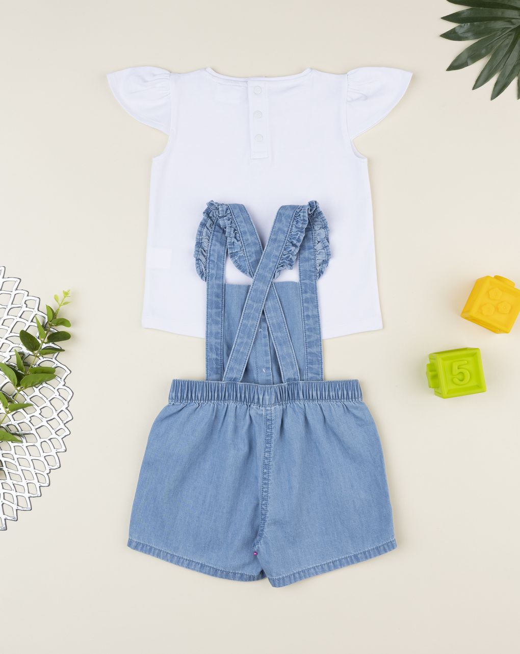 Completo estivo salopette e t-shirt bimba