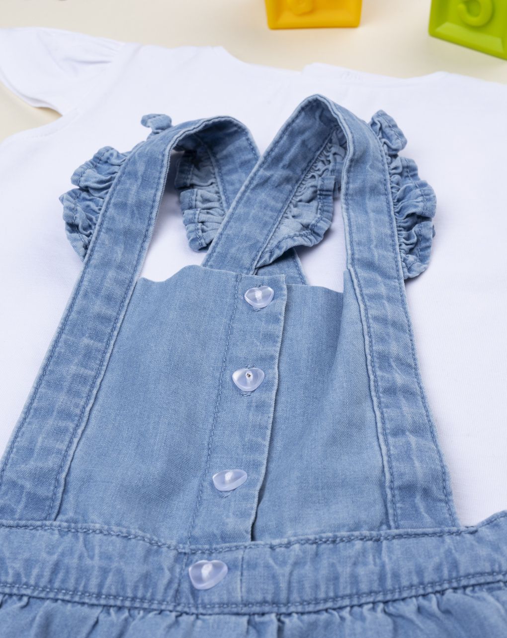 Completo estivo salopette e t-shirt bimba