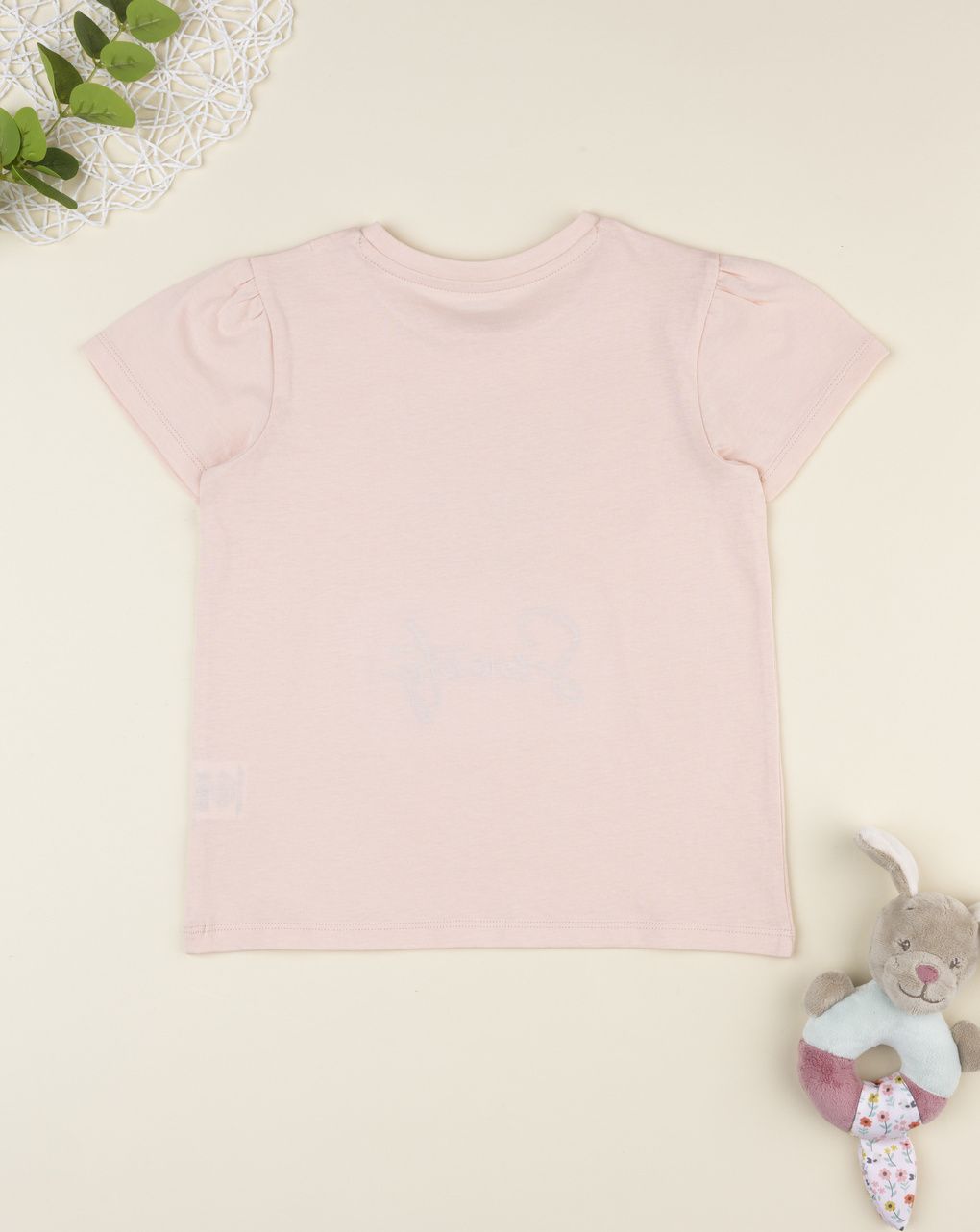 T-shirt bimba rosa stampa orsetto