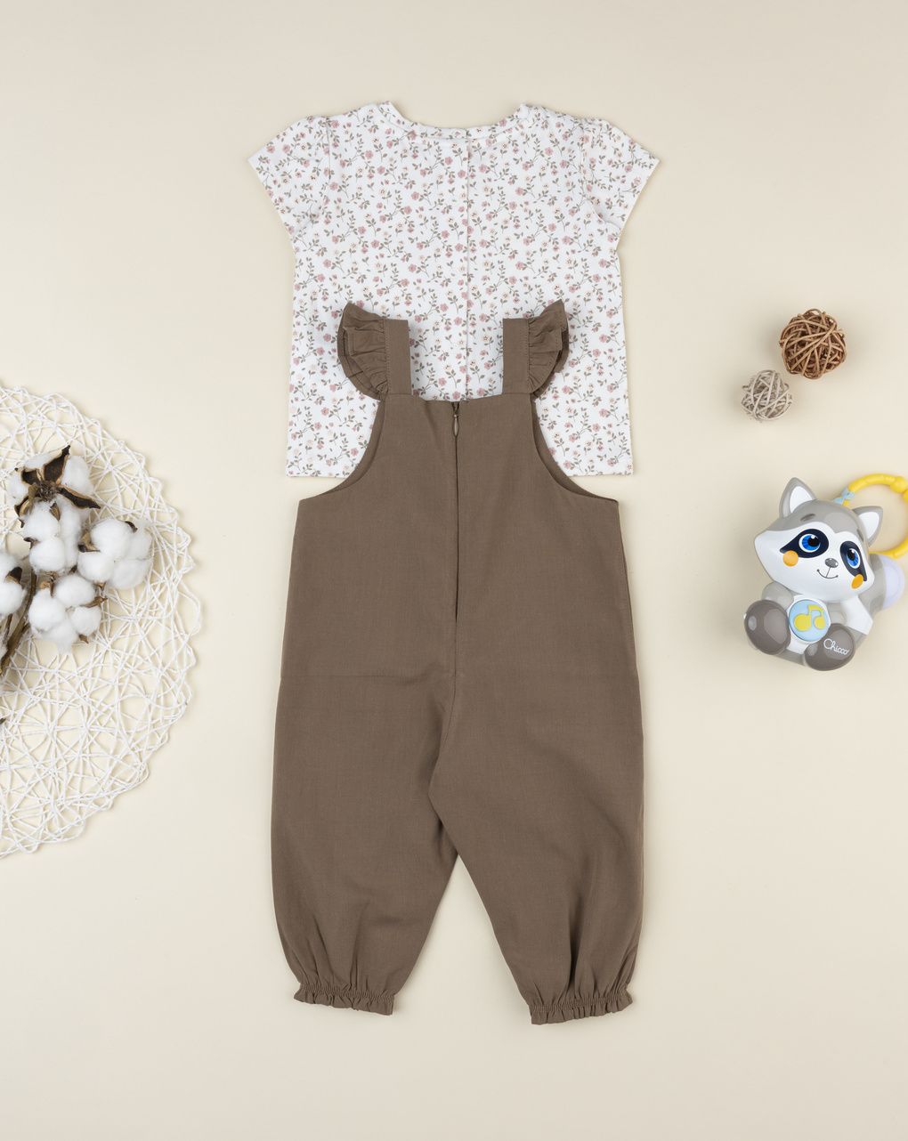 Completo salopet + t-shirt bimba wood