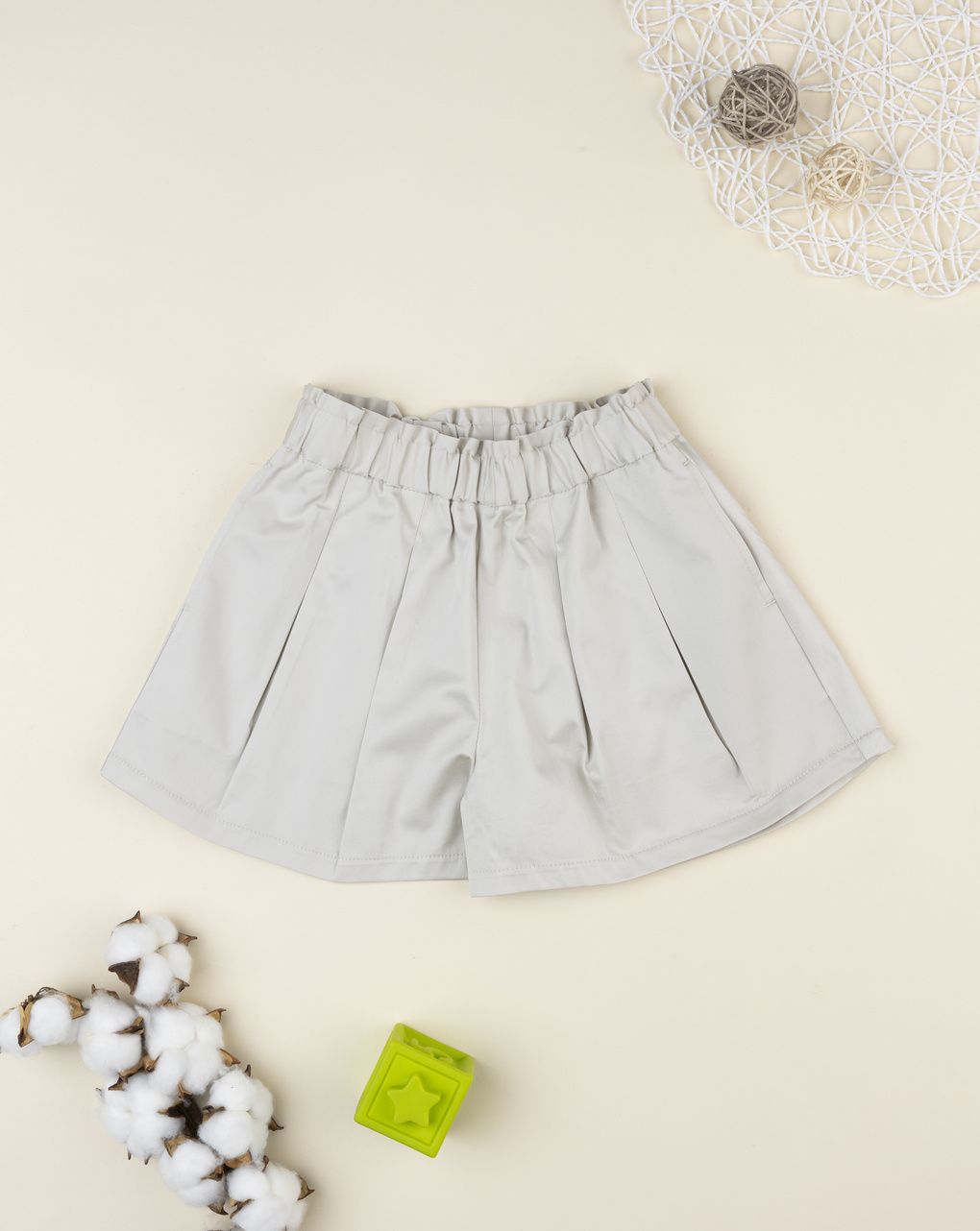 Shorts lino elegant beige bambina
