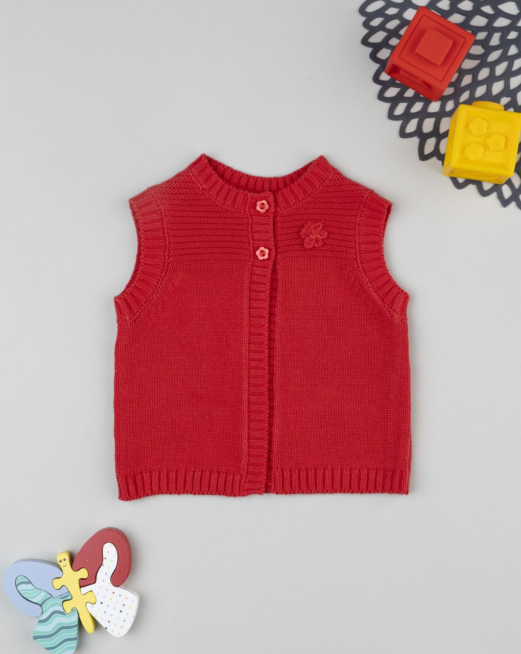 Gilet bimba rosso tricot