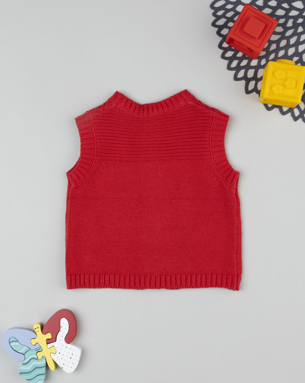 Gilet bimba rosso tricot