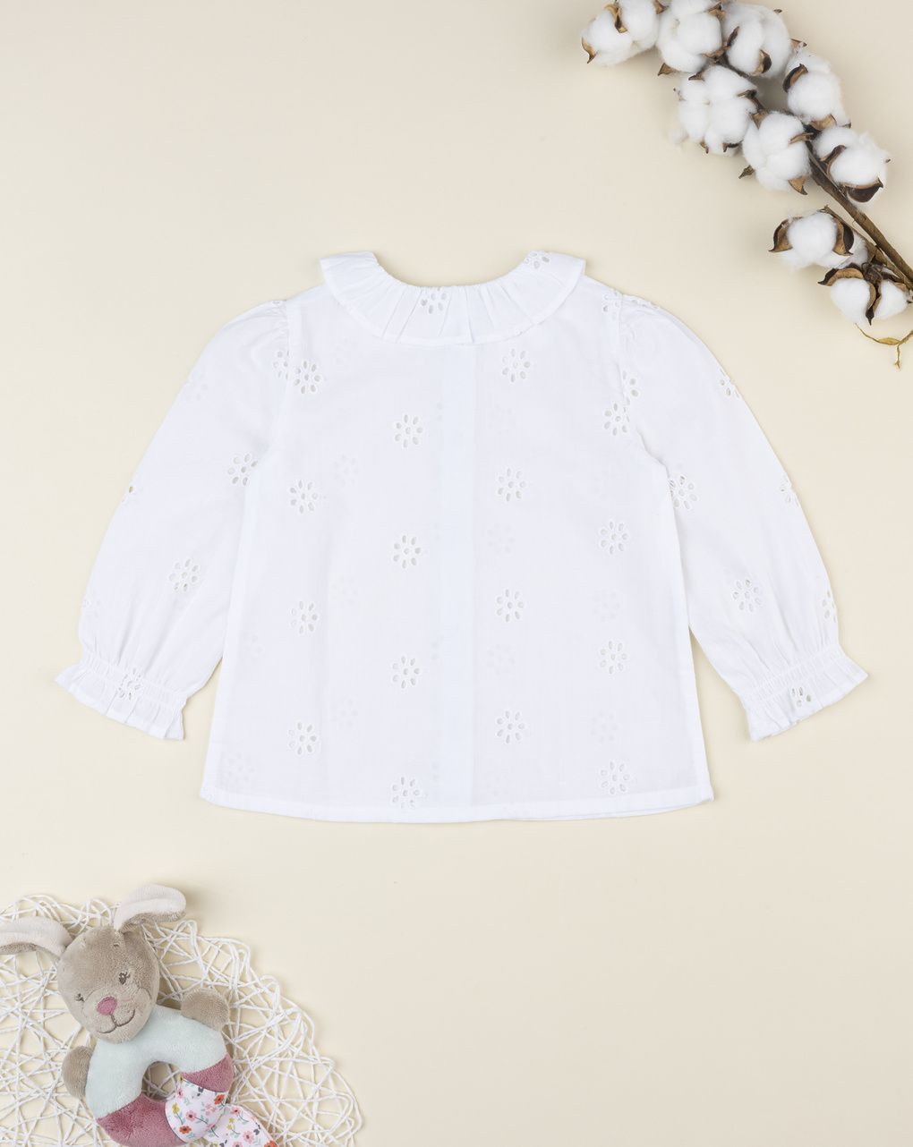 Camicia bimba sangallo bianco