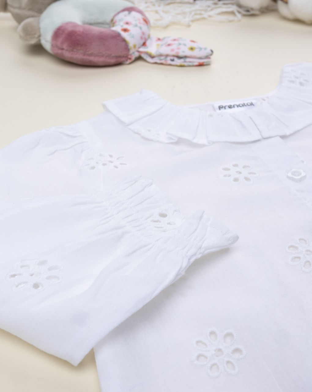 Camicia bimba sangallo bianco