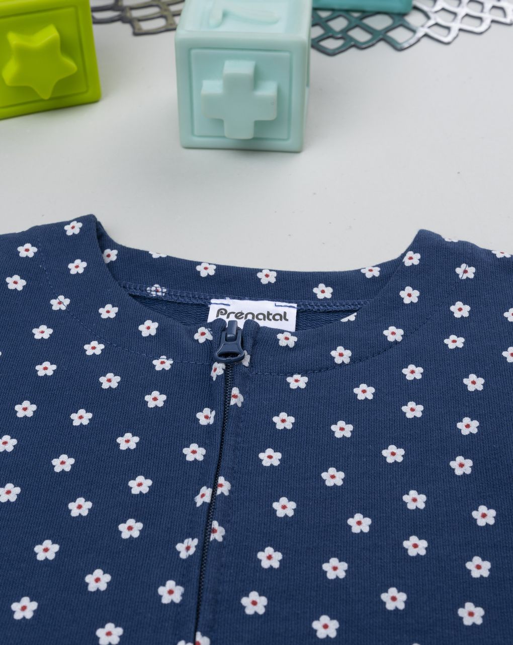 Felpa bimba blu micro fiori