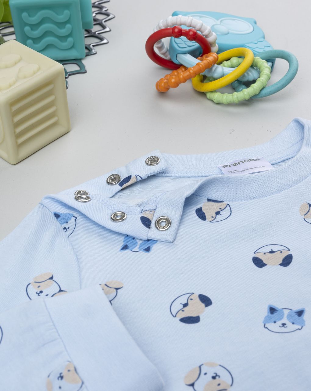 Pigiama bimbo azzurro stampato animaletti