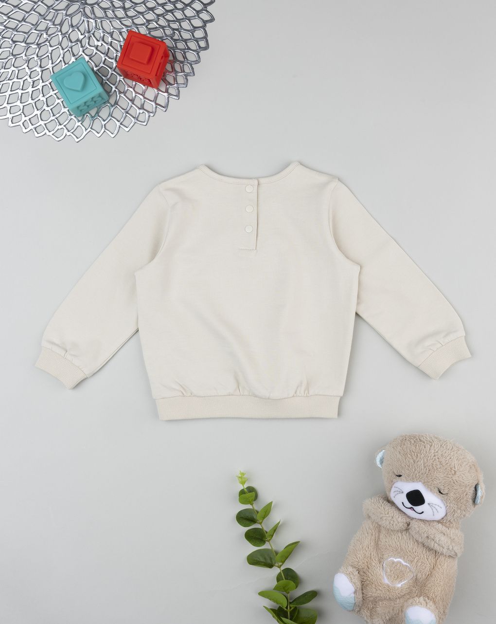 Felpa bimba beige stampata