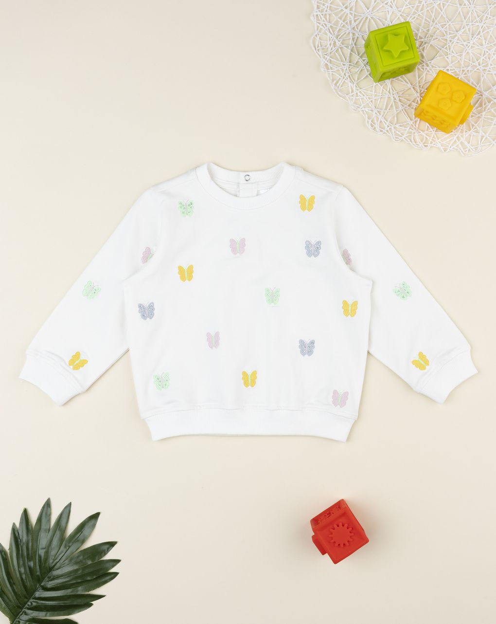 Felpa bimba ricami farfalle