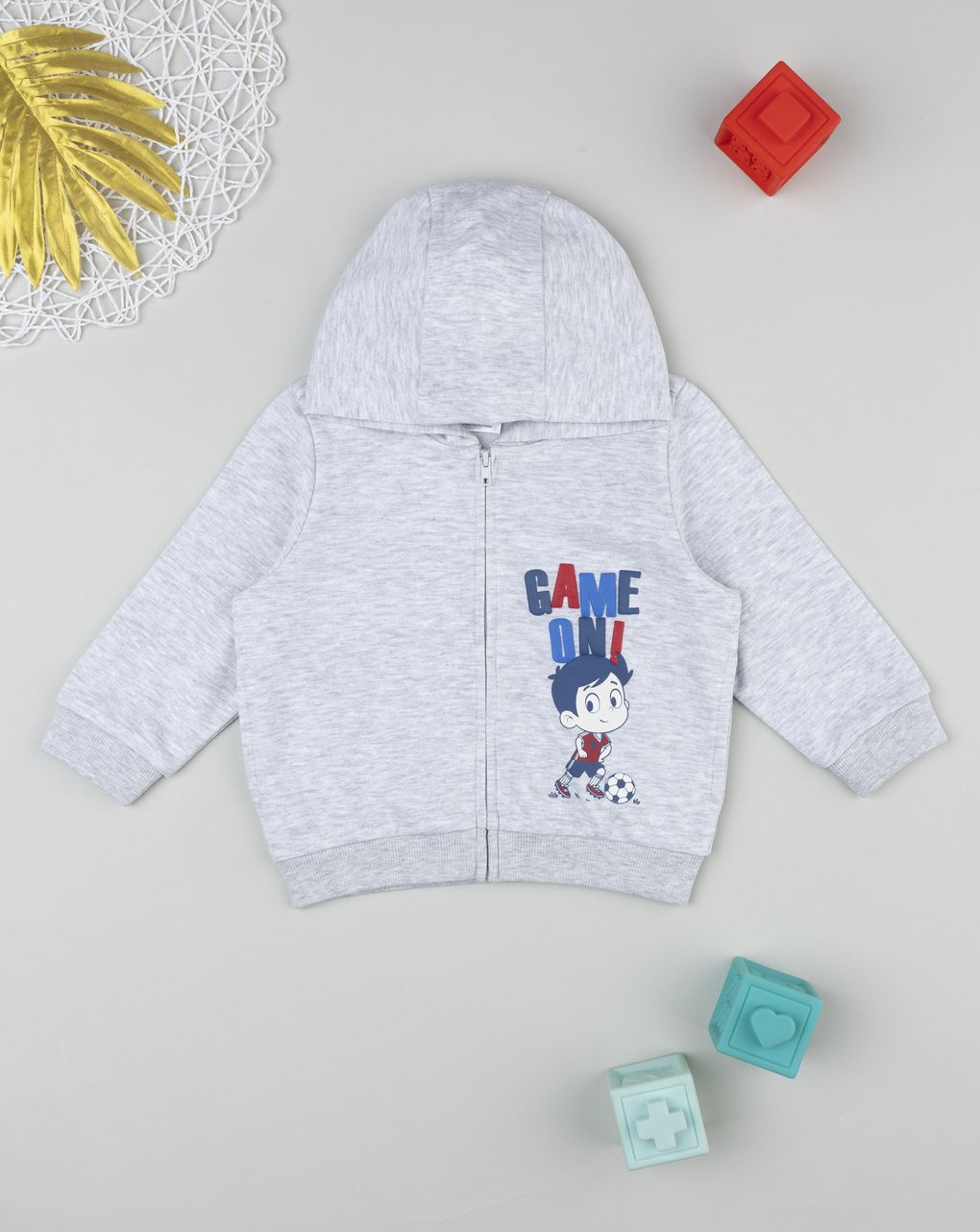 Felpa bimbo beige stampata