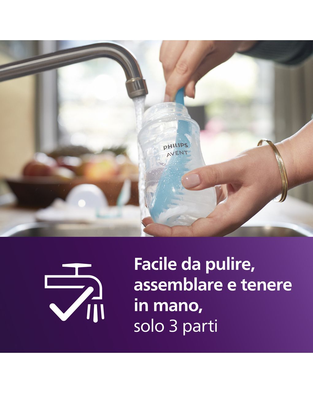 Biberon natural response rosa 260 ml, con tettarella flusso 3 (medio). età consigliata: 3-6m. biberon 1 pz: scy903/11 - philips avent