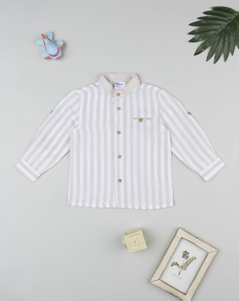 Camicia lino bimbo rigata