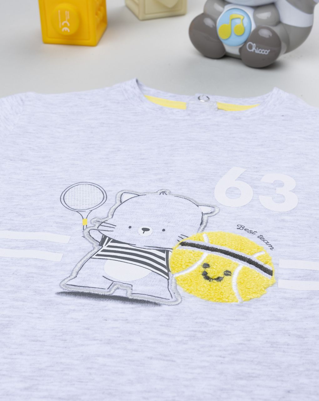 T-shirt bimbo grigia orsetto