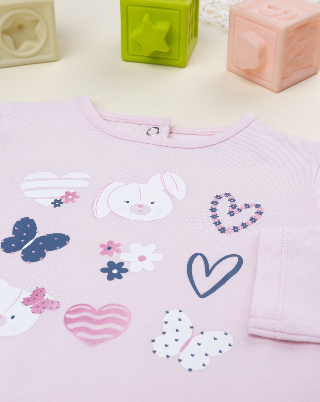 T-shirt bimba rosa cuori