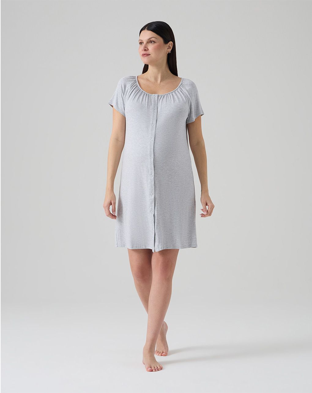 Camicia da notte premaman grigio chiaro