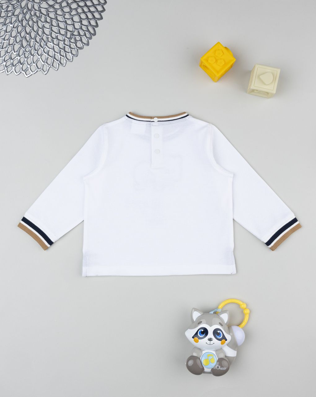 T-shirt bimbo bianca stampa e patch tigre