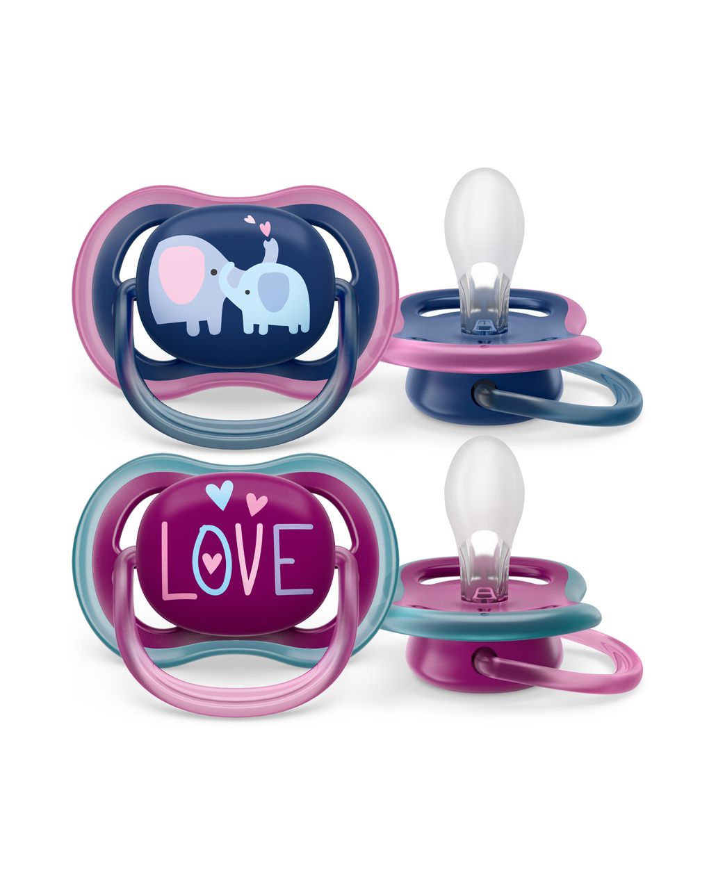 2 ciucci ultra air 18+ mesi colore blu/viola - philips avent