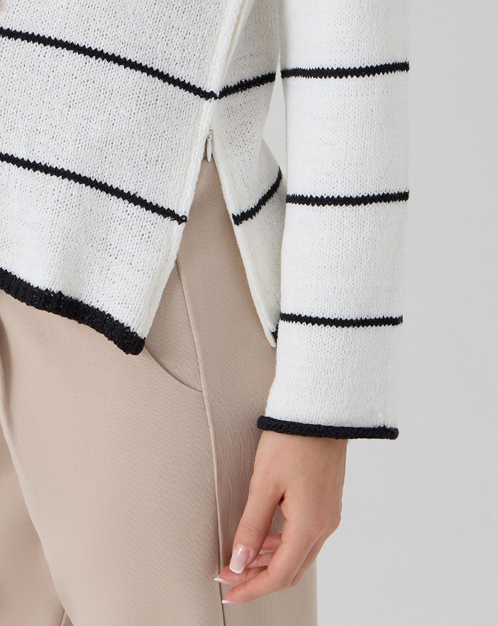 Maglia allattamento rigata in tricot