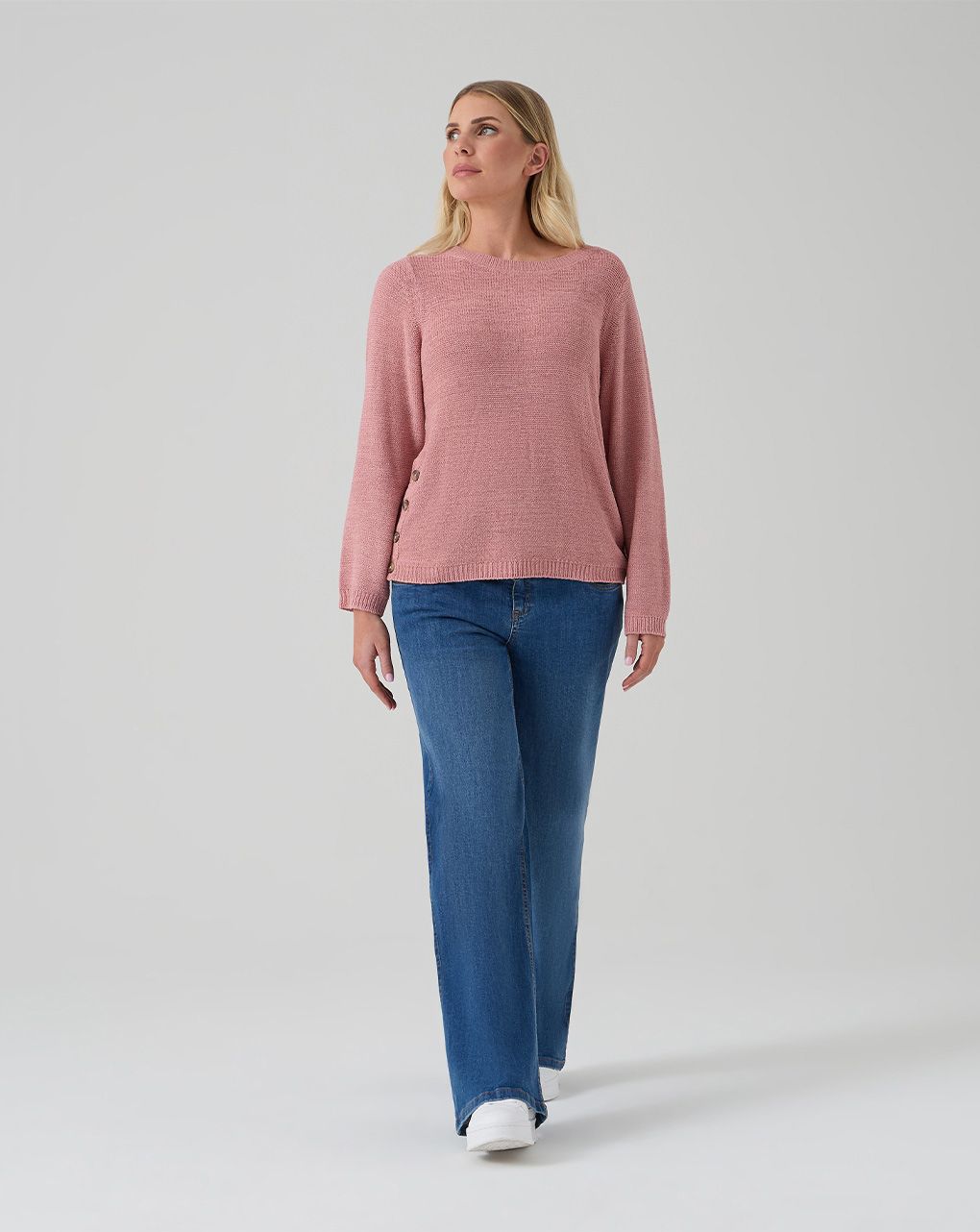 Maglia tricot rosa allattamento