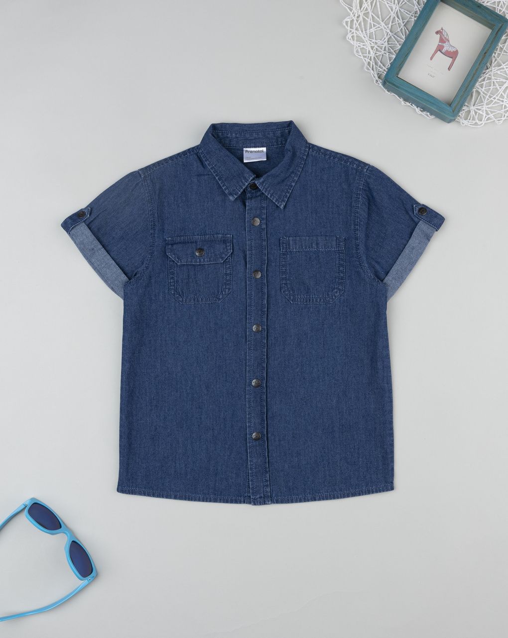 Camicia bimbo denim mezza manica