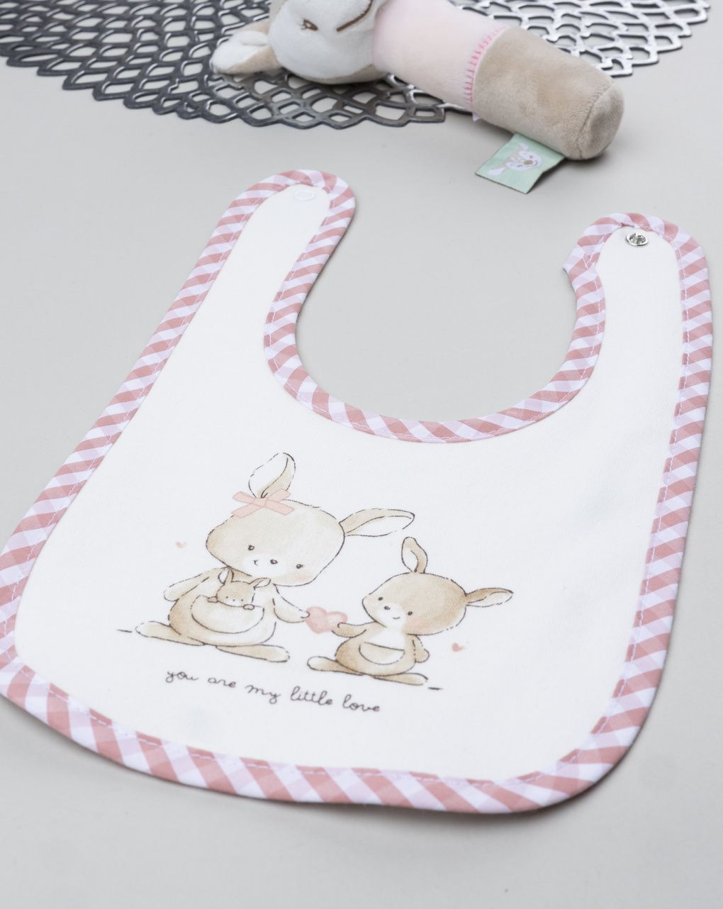 Bavaglino bimba vichy con stampa