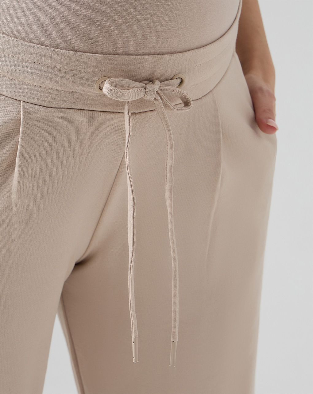 Pantaloni premaman jogger beige punto milano