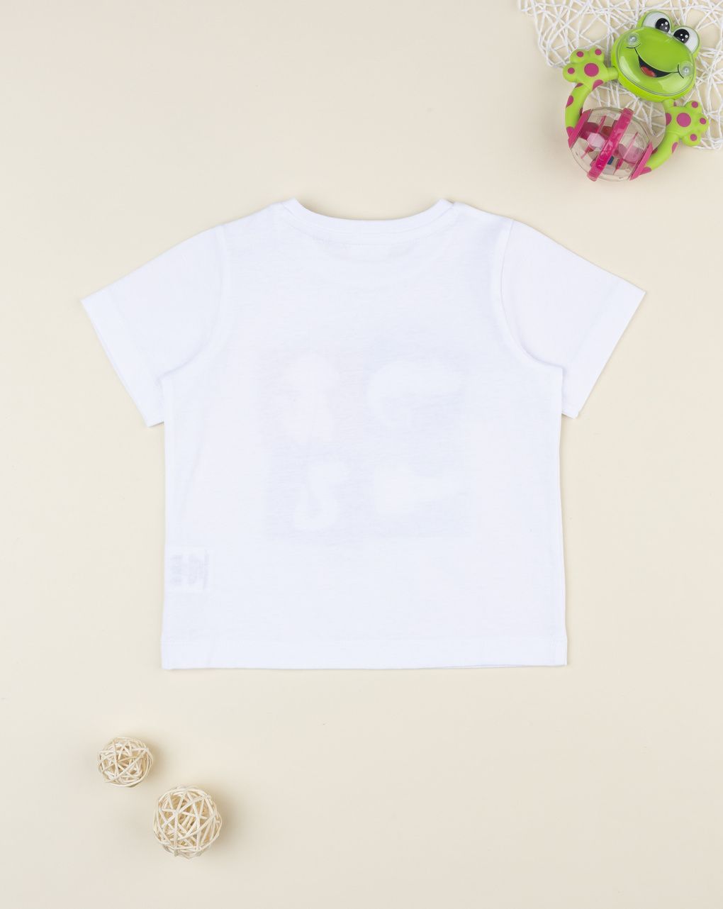 T-shirt bimbo bianca quadri colorati