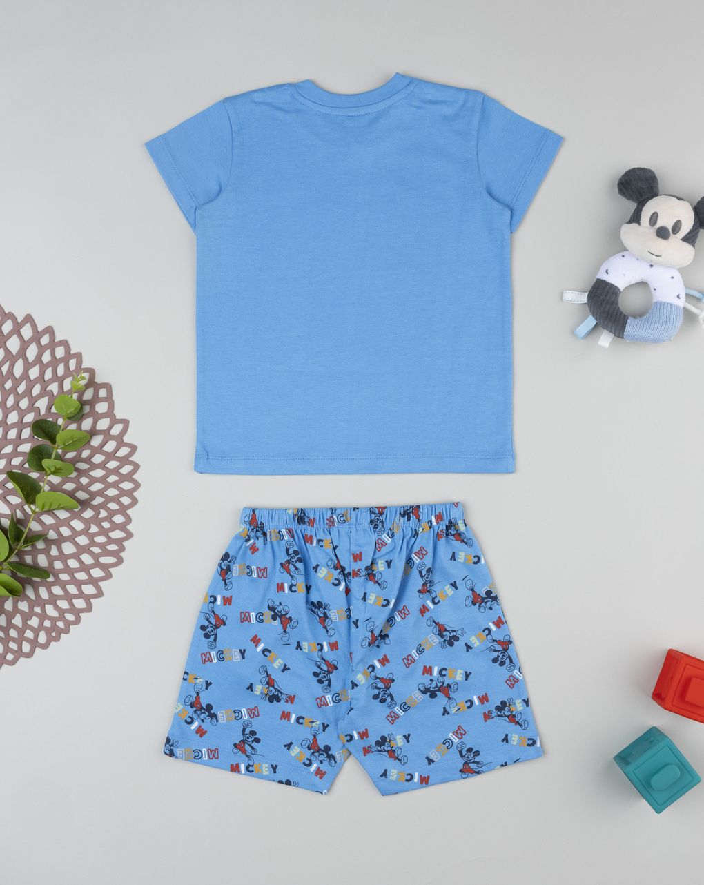 Pigiama corto azzurro bimbo mickey mouse