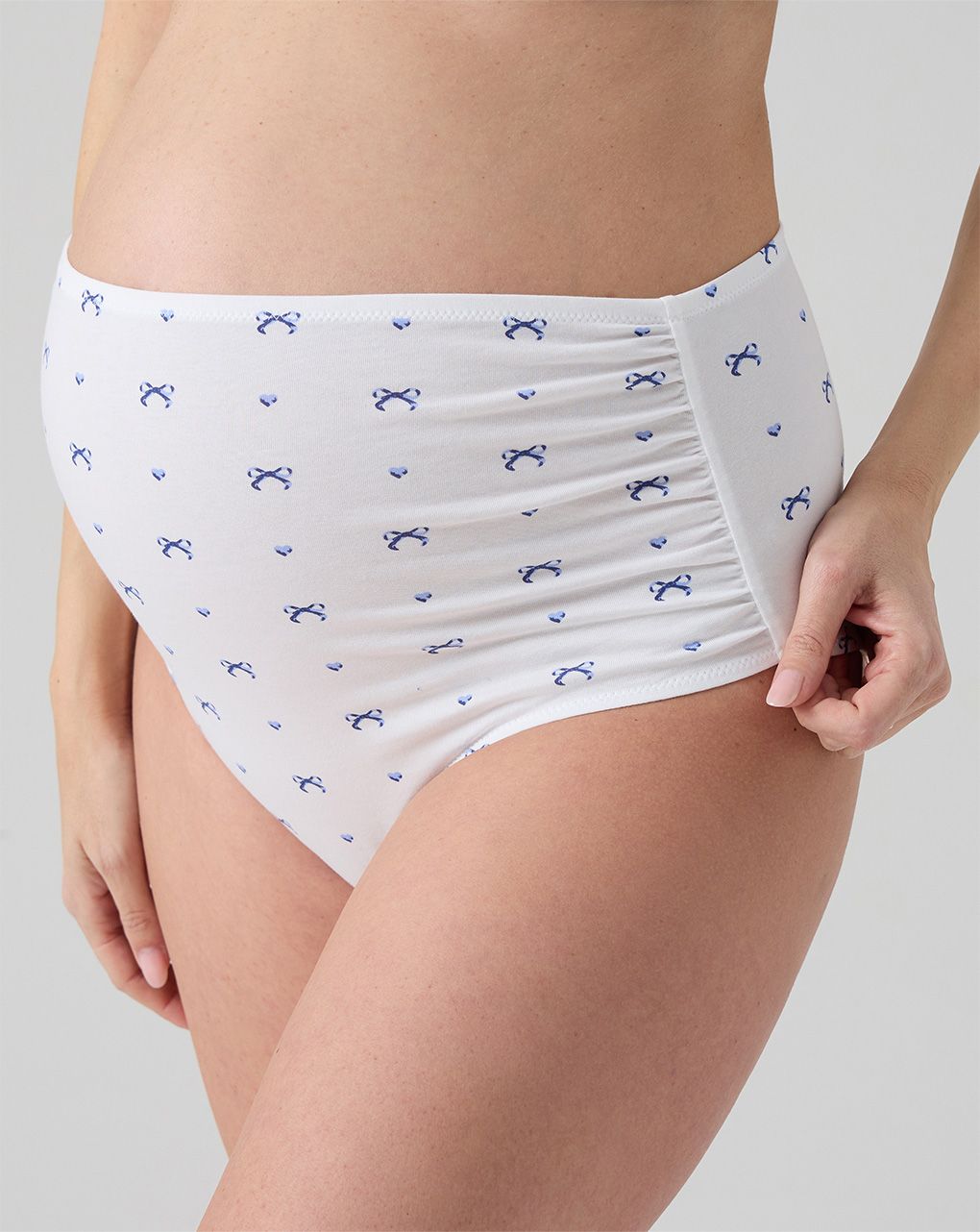 Slip premaman vita alta fiocchi allover