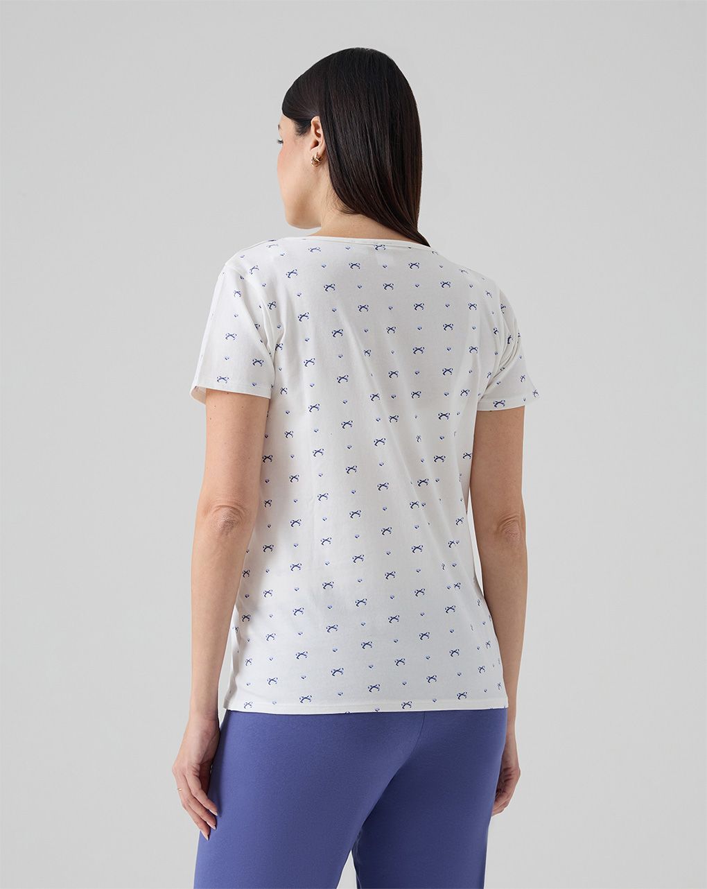 Pigiama allattamento due pezzi fiocchi allover