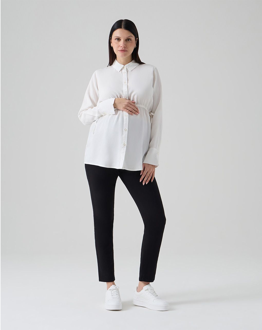 Camicia bianca premaman con coulisse