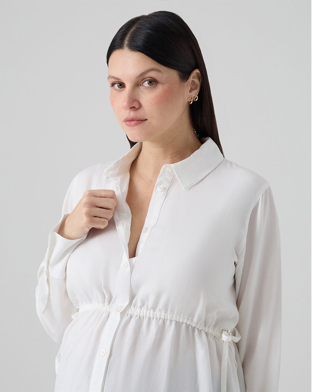Camicia bianca premaman con coulisse