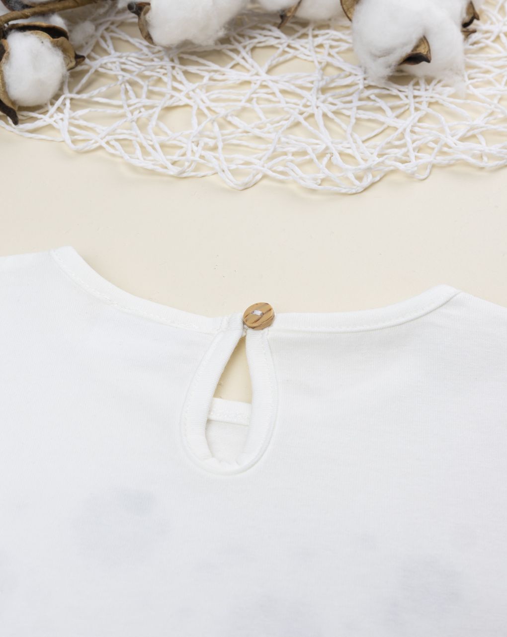 T-shirt bimba bianca stampa rilievo