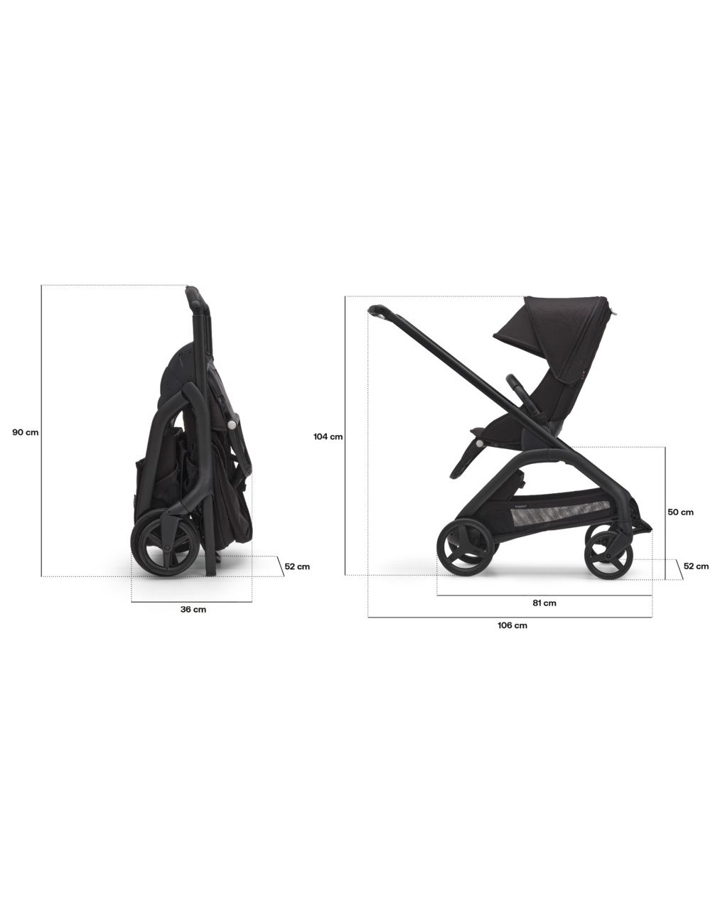 Passeggino dragonfly telaio black con seduta e cappottina forest green - bugaboo