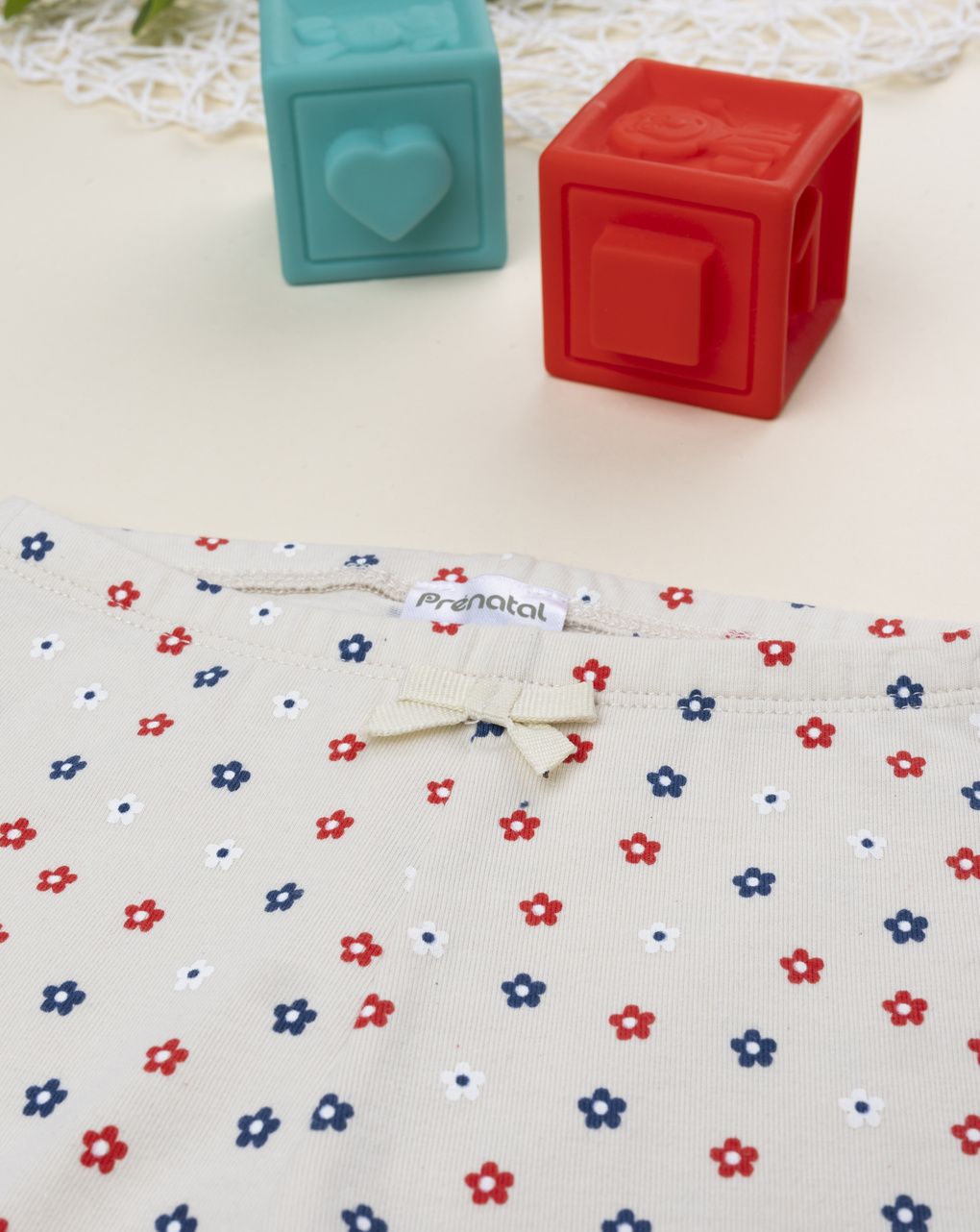 Legging bimba beige stampa allover