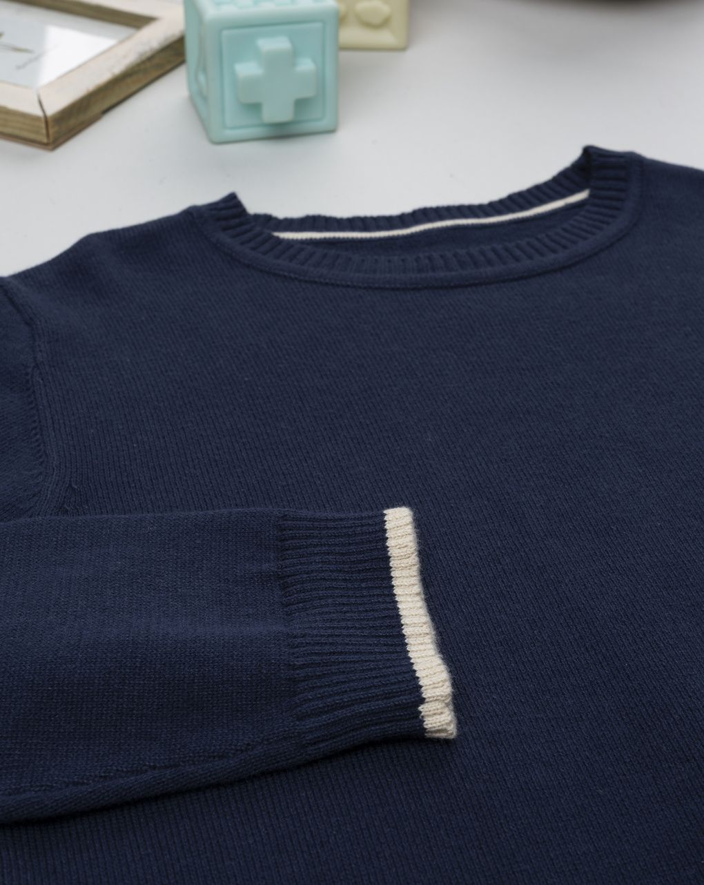 Maglione bambino blu notte girocollo